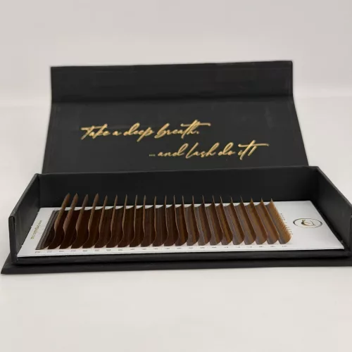 22 rânduri - MIX • Toffee • curbură M • 0.07 - Extensii gene maro