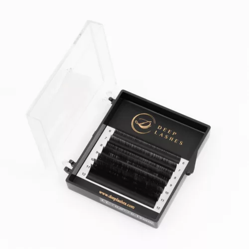 7 rânduri - MIX • curbură CC • 0.07 (6-12 mm) - Extensii gene - Premium Black Collection PROMOTION