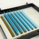 7 rânduri - MIX • Albastru neon • 0.07 (6-12 mm) - Extensii gene colorate