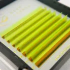 7 rânduri - MIX • Galben neon • 0.07 (6-12 mm) - Extensii gene colorate