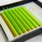 7 rânduri - MIX • Verde neon • 0.07 (6-12 mm) - Extensii gene colorate
