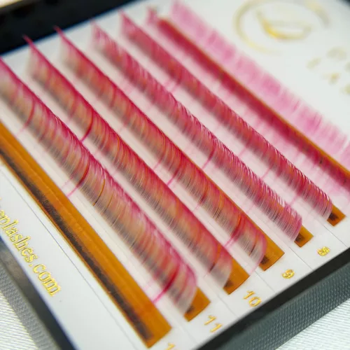 7 rânduri - MIX • Unicorn Pink • 0.07 (6-12 mm) - Extensii gene colorate